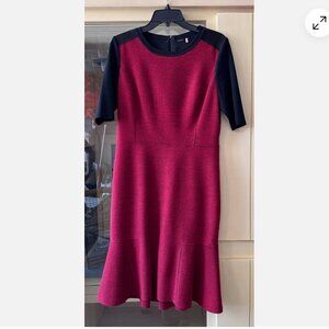 Elie Tahari Dress Black and red color block Sheath Dress Size 10